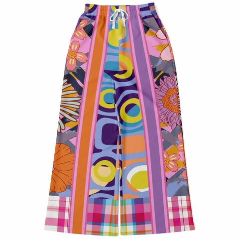 Mercury Retrograde Floral Plaid Bellbottoms Flare Leg Pants - Thathoodyshop