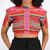 Chili Pepper Camo Paisley Cropped Sweater Cropped Short Sleeve Sweatshirt - Thathoodyshop