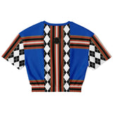 Argyle Blue DLX Cropped Sweater Cropped Sweater - Thathoodyshop