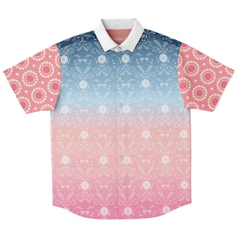 Pink Glacier S/S Button Down Shirt Short Sleeve Button Down Shirt - AOP - Thathoodyshop
