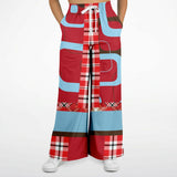 Red Pacific Palisades Plaid SW Bellbottoms Flare Leg Joggers - Thathoodyshop