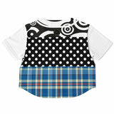 Pacific Palisades Patchwork Cropped Button Front Jersey Cropped Baseball Jersey - Thathoodyshop