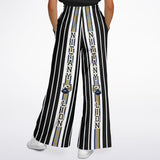 Ebony and Ivory Pinstripe Flare Leg Joggers Bellbottoms - Thathoodyshop