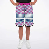 Purple Haze Plaid Basketball Shorts Basketball Shorts - Thathoodyshop