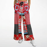 Red Pacific Palisades Patchwork Plaid Bellbottoms Bellbottoms - Thathoodyshop