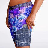 Norma Jean Purple Plaid Floral Compression Activity Shorts Athletic Shorts - Thathoodyshop
