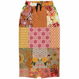Yogananda Red Floral Patchwork Eco-Poly Long Pocket Skirt Long Pocket Skirt - Thathoodyshop
