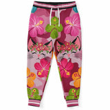 THS Pink Camo Kitty Fleece Joggers Joggers - Thathoodyshop