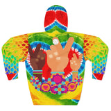 Peace, Love & Tiedye Unisex Pullover Hoodie All Over Prints - Thathoodyshop