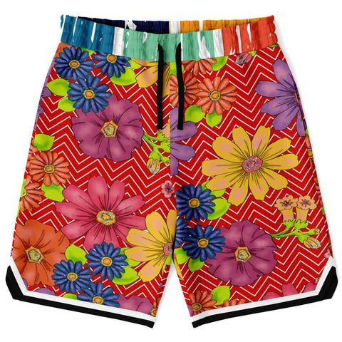 Blossom Hill Basketball Shorts Basketball Short Rib - AOP - Thathoodyshop