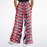 Liberty Bell Plaid Patchwork Stripe Stretchy Phat Bellbottoms Wide Leg Pants - Thathoodyshop