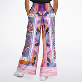 Bahama Mama Drama Pink Patchwork Stretchy Phat Bellbottoms Flare Joggers - Thathoodyshop