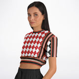 Argyle Me This Cropped Sweater Crop Top - Thathoodyshop