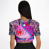 Purple Jamboree Cropped Sweater Cropped Short Sleeve Sweater - Thathoodyshop