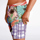 Serendipity Peach Floral Compression Activity Shorts Athletic Shorts - Thathoodyshop