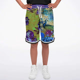 Royal Peacock Basketball Shorts Basketball Short Rib - AOP - Thathoodyshop
