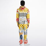 Tallulah Bankhead Floral Patchwork Unisex Fleece Romper Jumpsuit - Thathoodyshop