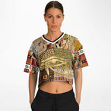 Mother Lode African Print Crop Jersey Cropped Football Jersey - Thathoodyshop