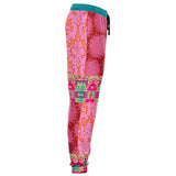 Gypsy Beat Pink Patchwork Unisex Fleece Joggers Joggers - Thathoodyshop