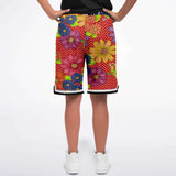 Blossom Hill Basketball Shorts Basketball Short Rib - AOP - Thathoodyshop