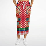 Busan Fleur Plaid Patchwork Long Pocket Skirt Long Pocket Skirt - Thathoodyshop