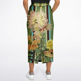 Green Caravan Floral Pocket Maxi Skirt Long Pocket Skirt - Thathoodyshop