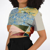 Calico Esplanade Cropped Sweater Athletic Cropped Short Sleeve Sweatshirt - AOP - Thathoodyshop