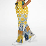 Talullah Bankhead Ikat Polka Dot Stretchy Phat Bellbottoms Wide Leg Pants - Thathoodyshop