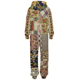 Tripoli Floral Patchwork Unisex Romper Zip-Front Romper - Thathoodyshop
