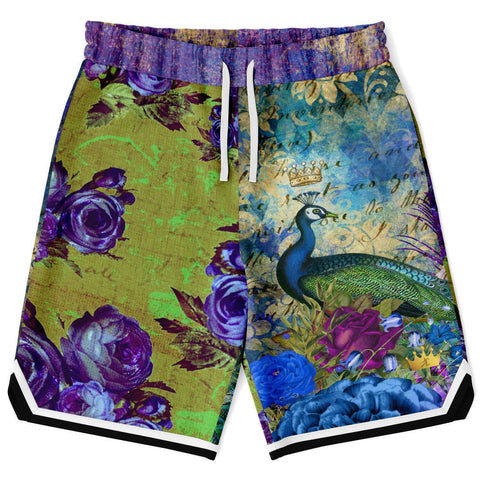 Royal Peacock Basketball Shorts Basketball Short Rib - AOP - Thathoodyshop