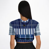 Fair Isle Blue Cropped Sweater Cropped Short Sleeve Sweater - Thathoodyshop