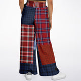 Yankee Doodle Plaid Patchwork Bellbottoms Flare Leg Pants - Thathoodyshop