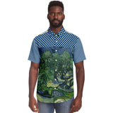 Midnight Moon S/S Button Down Shirt Short Sleeve Button Down Shirt - AOP - Thathoodyshop
