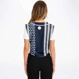 Sail Away Cropped Button Front Jersey Cropped Baseball Jersey - Thathoodyshop