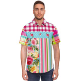 Parade of Roses S/S Button Down Shirt Short Sleeve Button Down Shirt - AOP - Thathoodyshop