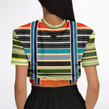 Tequila Sunrise Striped Cropped Sweater Cropped Short Sleeve Sweater - Thathoodyshop