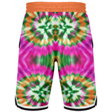 Orange Starburst Basketball Shorts Basketball Short Rib - AOP - Thathoodyshop