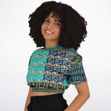 Many Blessings Horus Eye Cropped Sweater Cropped Short Sleeve Sweater - Thathoodyshop