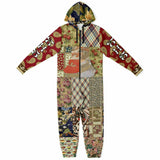 Tripoli Floral Patchwork Unisex Romper Zip-Front Romper - Thathoodyshop