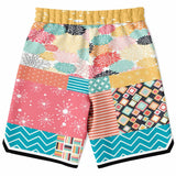 Old Miami Geo Patchwork Basketball Shorts Basketball Shorts - Thathoodyshop