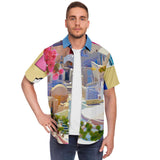 Santorini S/S Button Down Shirt Short Sleeve Button Down Shirt - AOP - Thathoodyshop