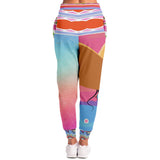 Bahama Mama Pink Ombre Striped Unisex Eco-Poly Joggers Joggers - Thathoodyshop
