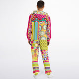 Hello Janis! Purple Zigzag Patchwork Unisex Eco-Poly Romper Eco Poly Jumpsuit - Thathoodyshop