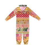 Yogananda Floral Patchwork Unisex Fleece Romper Fleece Romper - Thathoodyshop
