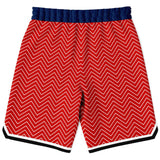 Red Par 4 Basketball Shorts Basketball Short Rib - AOP - Thathoodyshop
