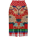 Busan Fleur Plaid Patchwork Long Pocket Skirt Long Pocket Skirt - Thathoodyshop