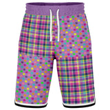 Mercury Retrograde Polka Plaid Basketball Shorts Basketball Shorts - Thathoodyshop