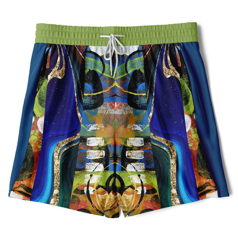 Barcelona Blue Marble Swirl Compression Activity Shorts Compression Shorts - Thathoodyshop