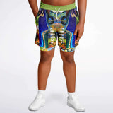 Barcelona Blue Marble Swirl Compression Activity Shorts Compression Shorts - Thathoodyshop