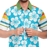 Hawaiian Tropic S/S Button Down Shirt Short Sleeve Button Down Shirt - AOP - Thathoodyshop